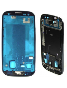 Carcasa frontal Samsung Galaxy S3 i9300 negra con flex y botones
