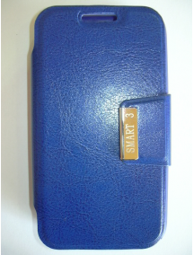 Funda libro Samsung Galaxy Fame S6810 azul con solapa metálica