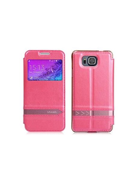 Funda libro Usams Merry S-View Samsung Galaxy Alpha G850 rosa