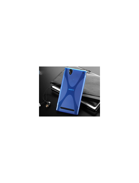 Funda TPU X-case Sony Xperia T2 Ultra D5303 D5306 azul