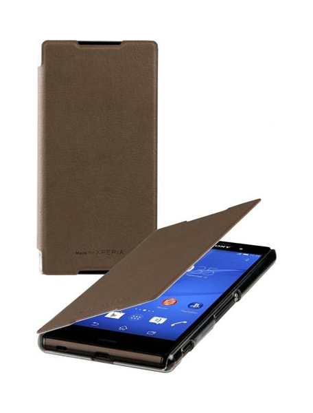 Funda libro Sony SMA5157M Xperia Z3 D6603 marrón