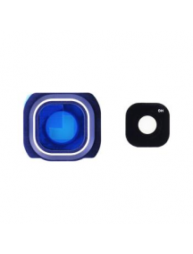 Ventana de cámara + embellecedor Samsung Galaxy S6 Edge G925 azul original