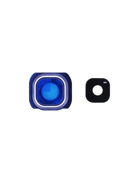 Ventana de cámara + embellecedor Samsung Galaxy S6 Edge G925 azul original