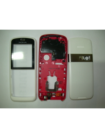 Carcasa Nokia 5070 completa blanca - roja