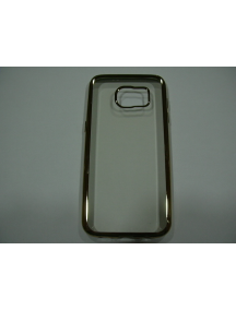 Funda TPU Samsung Galaxy S7 Edge G935 transparente - dorada