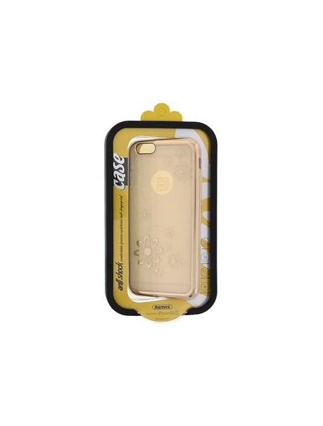 Funda TPU Remax Flower2 iPhone 6 - 6s dorado