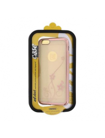 Funda TPU Remax Flower1 iPhone 6 - 6s rosa dorado