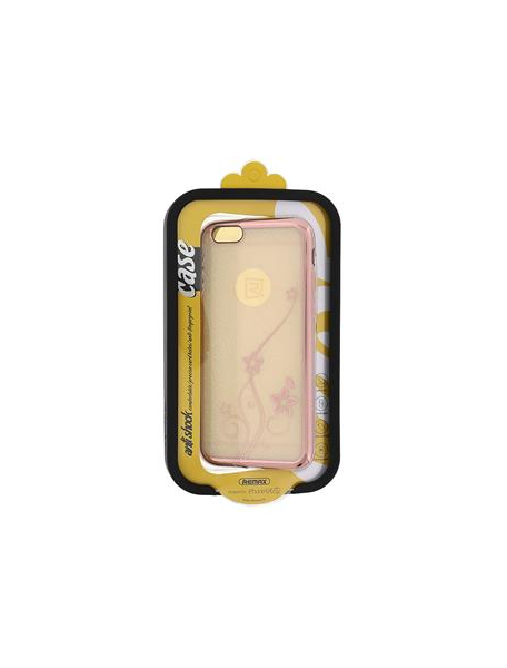 Funda TPU Remax Flower1 iPhone 6 - 6s rosa dorado