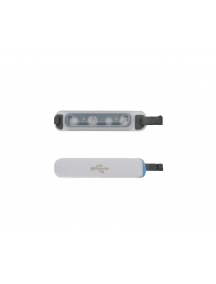 Pestaña de conector micro USB Samsung Galaxy S5 G900 plata origi