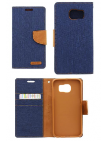 Funda libro Goospery Canvas iPhone 6s azul - cámel