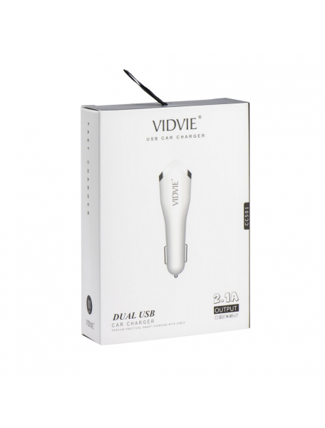 Cargador de coche Vidvie dual 2.1A + cable iPhone 5 - 6