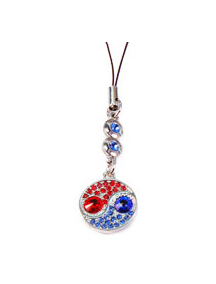 Colgante Swarowski Ying Yang rojo - azul