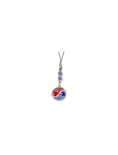 Colgante Swarowski Ying Yang rojo - azul