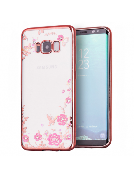 Funda TPU Bloomy Flower Samsung Galaxy S8 G950 rosa