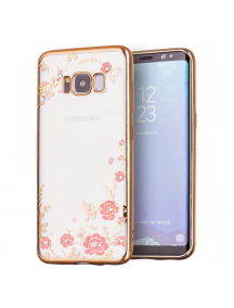 Funda TPU Bloomy Flower Samsung Galaxy S8 G950 dorada