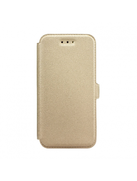 Funda libro TPU Book Pocket Huawei Honor 6X dorada