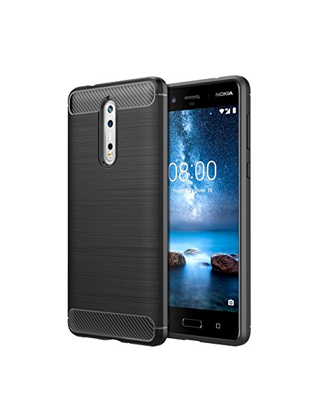 Funda TPU Carbon Nokia 8 2017 negra