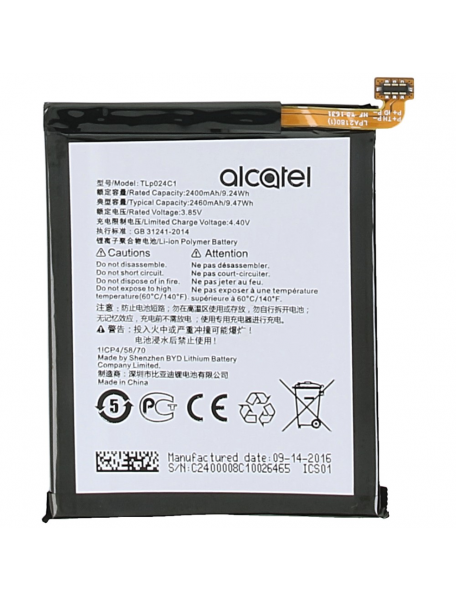 Batería Alcatel TLp024C1 A3 5046D - 5046Y - Shine lite 5080X