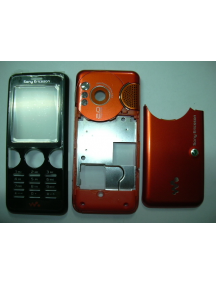 Carcasa Sony Ericsson W610i negra - naranja
