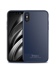 Funda TPU Carbon iPaky iPhone X azul