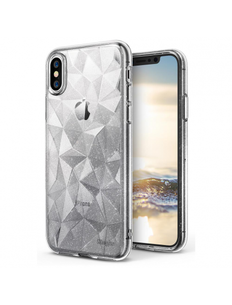 Funda TPU Ringke Air Prism 3D glitter iPhone X transparente