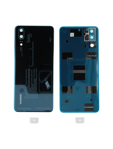 Tapa de batería Huawei P20 azul, original con ventana de cámara