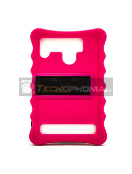 Funda TPU universal tablet 7" rosa con trípode