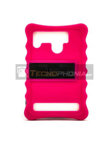 Funda TPU universal tablet 10" rosa con trípode