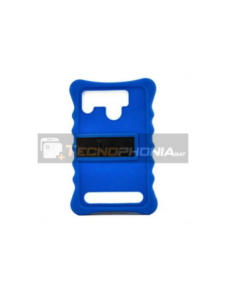 Funda TPU universal tablet 10" azul con trípode