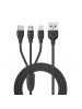 Cable USB 3 en 1 Lightninh - Type-C - Micro USB Remax Radiance RC-109th negro
