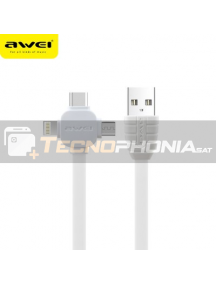 Cable USB 3 en 1 Lightninh - Type-C - Micro USB Awei CL82 blanco