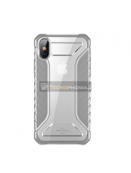 Funda Baseus Michelin iPhone X - XS gris - transparente