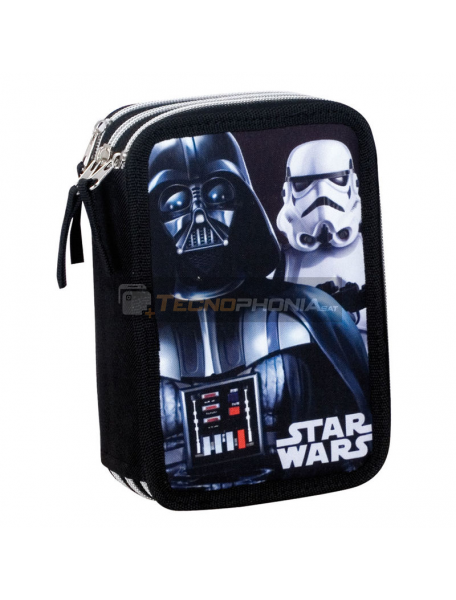 Estuche Star Wars Flash triple cremallera