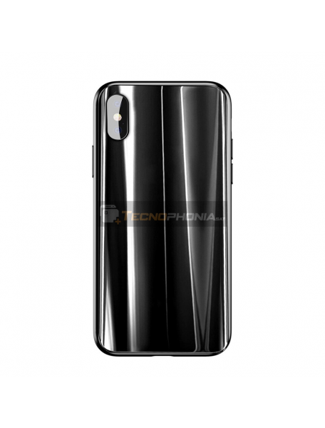 Funda Baseus Glass Sparkling iPhone X - XS negra