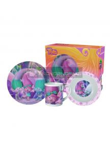 Set cerámico de merienda Trolls