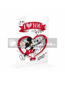 Tarjeta de felicitación Mickey - I love you