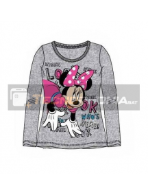 Camiseta manga larga niña Minnie Mouse gris Talla 4