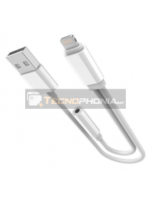 Adaptador de audio lightning iPhone 6 - 7 a mini jack 3.5 mm + USB 