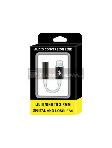 Adaptador de audio lightning iPhone 6 - 7 a mini jack 3.5 mm metálico negro