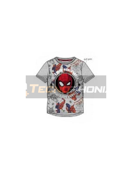 Camiseta niño manga corta Spiderman - cara gris T.98