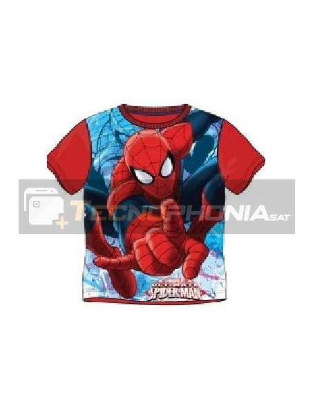Camiseta niño manga corta Spiderman roja 8 años