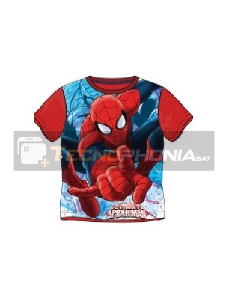 Camiseta niño manga corta Spiderman roja 10 años