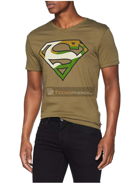 Camiseta adulto manga corta Superman verde Talla M