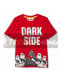 Camiseta niño manga corta Lego Star Wars - Dark side roja 10 años
