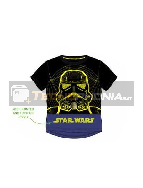 Camiseta niño manga corta Star Wars - Stormtrooper negra - azul 8 años