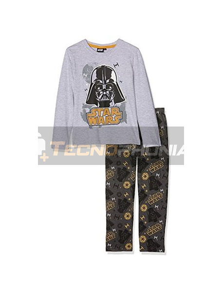Pijama manga larga niño Star Wars - Drath Vader gris estampado 6 años 116cm
