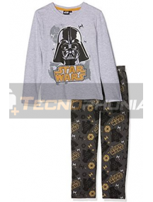 Pijama manga larga niño Star Wars - Drath Vader gris estampado 8 años 128cm