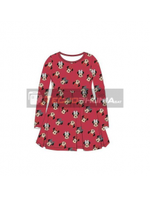 Vestido niña manga larga Minnie Mouse rojo 4 años