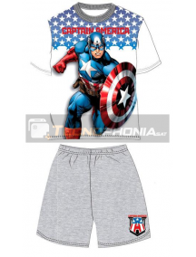 Pijama niño verano Los Vengadores - Avengers - Capitán América gris 12 años 152cm