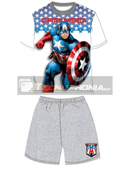 Pijama niño verano Los Vengadores - Avengers - Capitán América gris 12 años 152cm